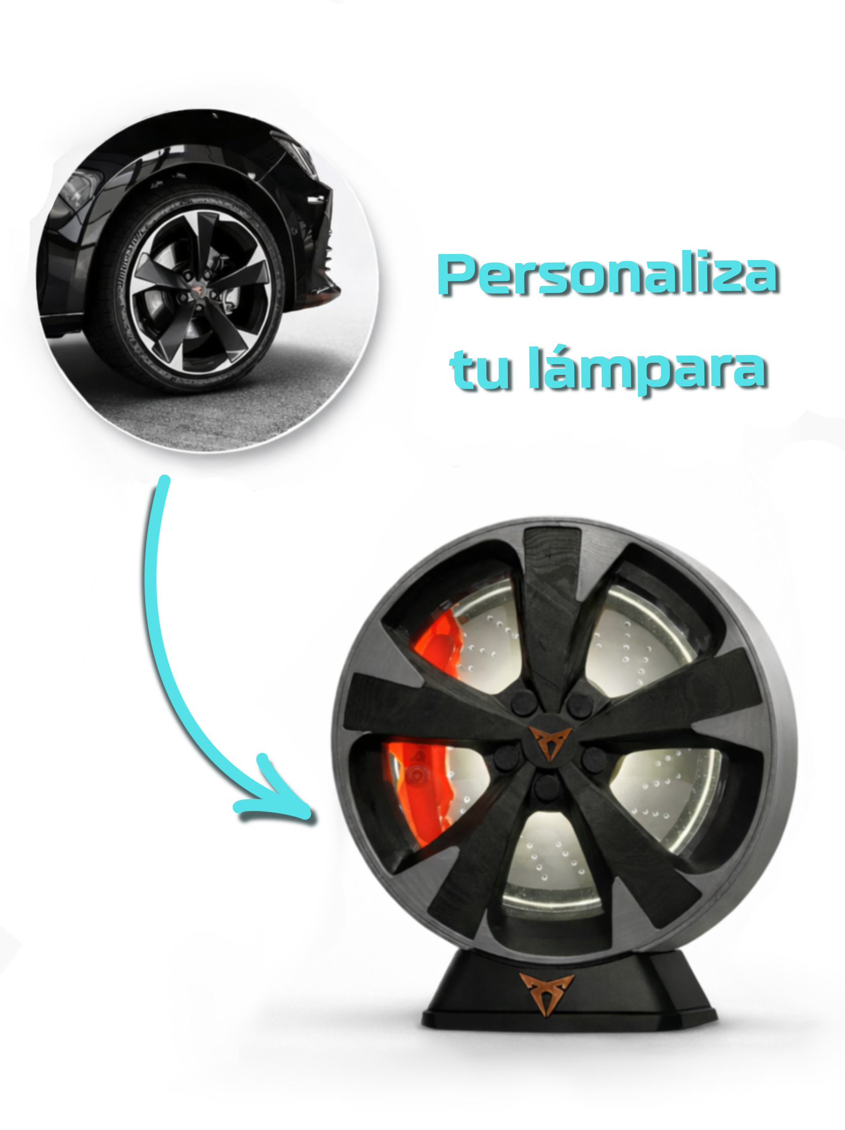 Lampara rin coche personalizada